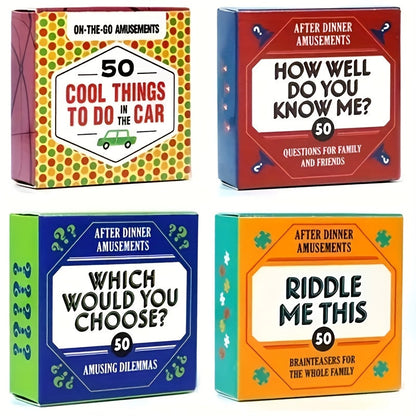 After Dinner Amusements : À quel point me connaissez-vous ? Jeu de cartes de conversation avec 50 questions pour la famille et les amis, jeu de poche pour les soirées, le camping et les cadeaux de fêtes.