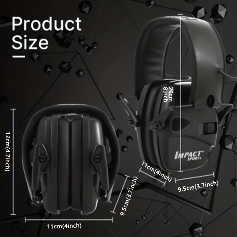 Casque de tir électronique tactique avec amplification sonore et réduction du bruit - Protection auditive serre-tête pour la chasse, le tir en stand en extérieur et les sports d'impact