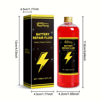 Liquide de réparation pour batterie, lot de 3, solution d'entretien pour restaurer les performances des batteries au plomb-acide et au lithium de véhicules électriques, faible odeur, sans parfum, convient à tous les modèles, 100 ml chacun