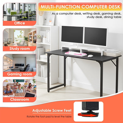 Bureau d'ordinateur 32/39/47 pouces – Bureau moderne pour écriture et gaming avec cadre en métal robuste, poste de travail pour bureau à domicile, PC, ordinateur portable et moniteur, 3 tailles disponibles
