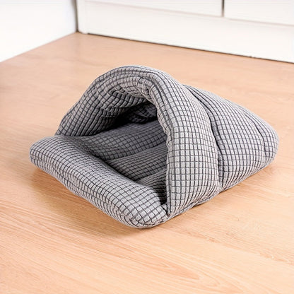 Cachette pour cochon d'Inde, sac de couchage chaud pour petits animaux, lit douillet semi-fermé et doux pour lapins, furets, hérissons, écureuils et chatons, nid cachette pour petit animal lavable en machine, sac de couchage en peluche