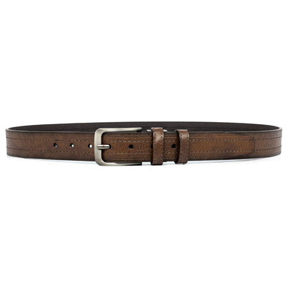Lot de 2 ceintures pour homme en cuir de vachette véritable avec coffret cadeau – Ceinture classique vintage à boucle ardillon réglable pour jean, tailles 30"-52"
