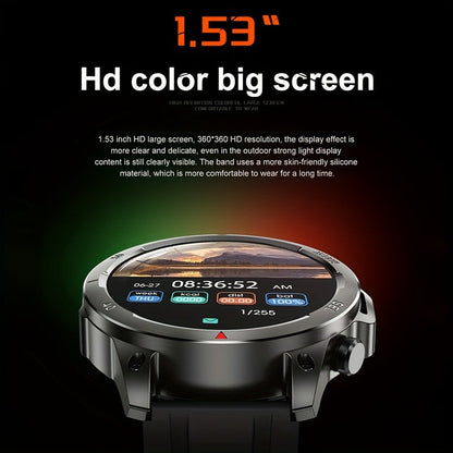 GPS Smartwatch for Men – 360×360 HD Screen, AI Voice, Wireless Calling, NFC, Compass, LED Lighting, Motion Trajectory, Outdoor Sport Fitness Tracker, Father's Day Gift