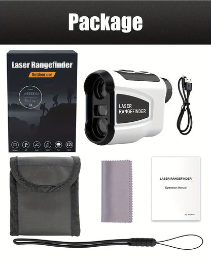 Télémètre laser de golf 1200 yards – Grossissement 6,5x, compensation de pente, verrouillage de drapeau HD, anti-vibration, rechargeable par USB, télémètre de golf haute précision à positionnement rapide, design élégant blanc