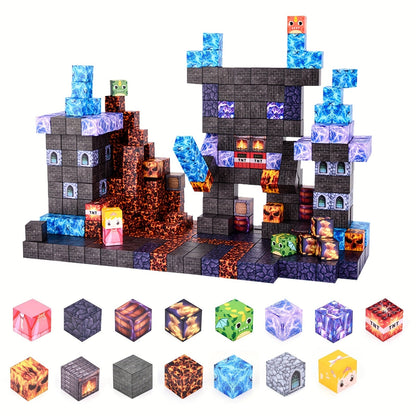Kit de blocs de construction magnétiques, 100 ou 162 pièces - Ensemble de construction éducatif STEM, tuiles magnétiques pour garçons et filles, jouet de construction créatif en 3D, cadeau d'anniversaire, de Pâques ou de Noël pour enfants