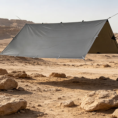 Toile de tente de camping avec protection UV et support en alliage – Abri pliable et portable pour 4 personnes pour randonnée, camping, jardin et survie en plein air | Auvent de camping toutes saisons