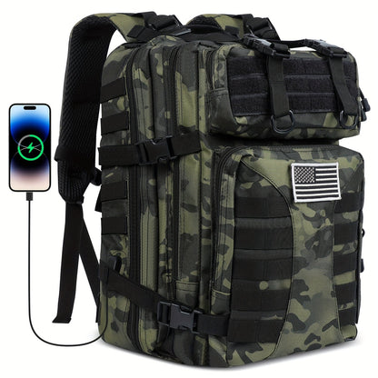 Sac à dos tactique unisexe haute capacité 50L – Sac militaire MOLLE pour le camping, la pêche, la chasse, la randonnée et les voyages – 13 options de couleurs incluant des variantes avec sac à main et sac de rangement