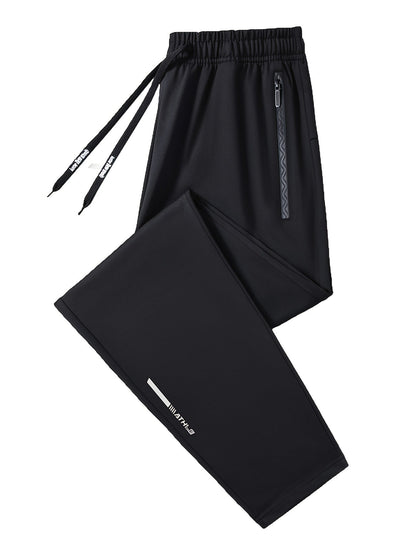Pantalon de jogging pour homme avec cordon de serrage et poches, coupe classique resserré aux chevilles, en 95 % polyester pour le running, l'entraînement, le quotidien, le printemps et l'automne – Pantalon de sport confortable pour homme