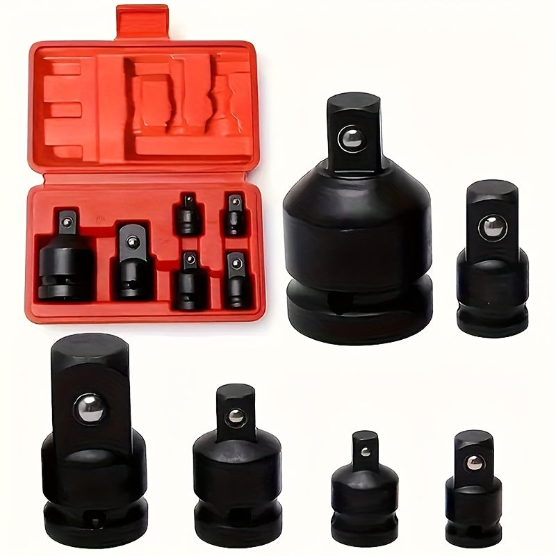 Jeu de 6 adaptateurs et réducteurs à choc 1/4" à 3/4" – Kit de conversion d'entraînement carré femelle-mâle pour clé pneumatique en acier chrome-molybdène avec verrouillage à bille et revêtement protecteur pour réparation automobile