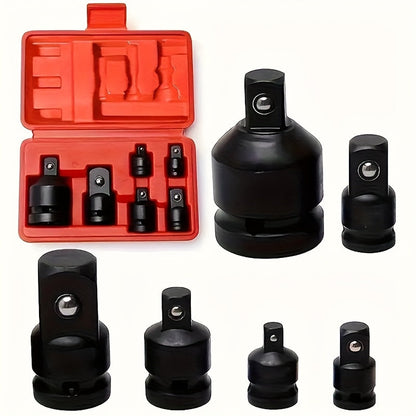 Jeu de 6 adaptateurs et réducteurs à choc 1/4" à 3/4" – Kit de conversion d'entraînement carré femelle-mâle pour clé pneumatique en acier chrome-molybdène avec verrouillage à bille et revêtement protecteur pour réparation automobile