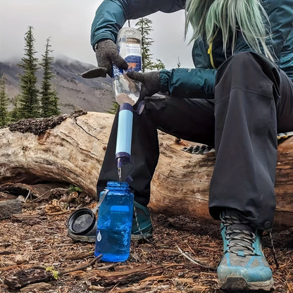 Paille filtrante personnelle, mini purificateur d'eau, équipement de survie pour la randonnée, le camping, les voyages et les situations d'urgence, paille de filtration portable éliminant les bactéries et les contaminants - Options par lot de 1, 2 et 4