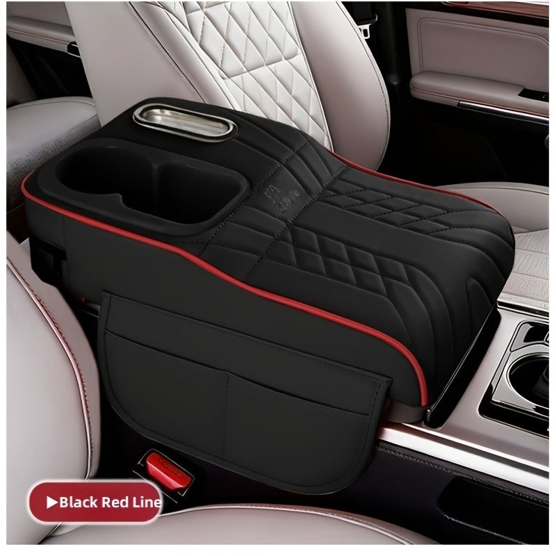 Rehausseur d'accoudoir de console centrale de voiture avec boîte à mouchoirs et porte-gobelet, organisateur de rangement, noir, beige, orange, rouge, marron, pour la plupart des voitures et SUV