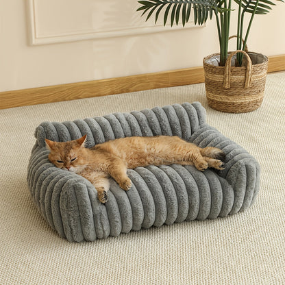 Canapé-lit pour chat - Maison pour chat douce, confortable et respirante pour grands, moyens et petits chats, joli panier de couchage en peluche adapté à toutes les saisons, transat pour chat d'intérieur et nid de repos douillet