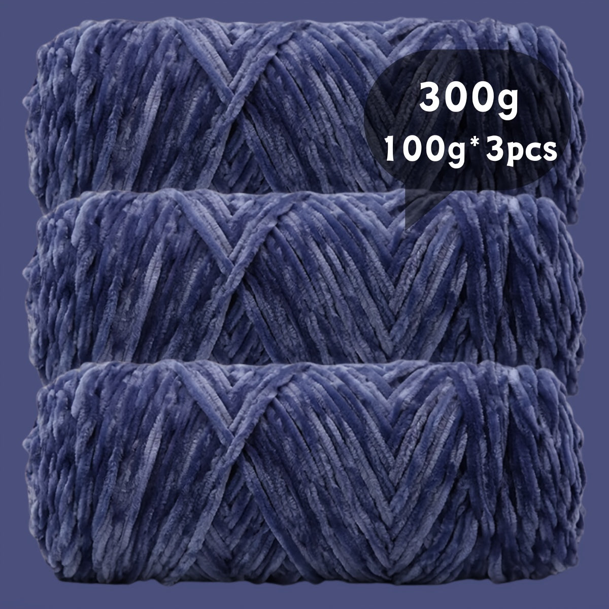 Fil chenille velours, lot de 3 pelotes de 300 g (3 x 100 g), laine douce et épaisse pour tricot et crochet, 47 couleurs, idéal pour débutants, artisanat de luxe pour pulls, écharpes, bonnets, poupées, sacs, amigurumi et projets DIY