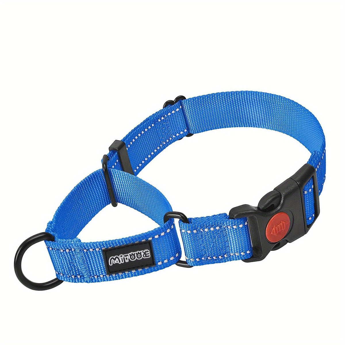 Collier pour chien réfléchissant avec boucle de sécurité verrouillable - 2,5 cm de large, réglable pour chiens de petite, moyenne et grande taille, collier de dressage avec visibilité nocturne