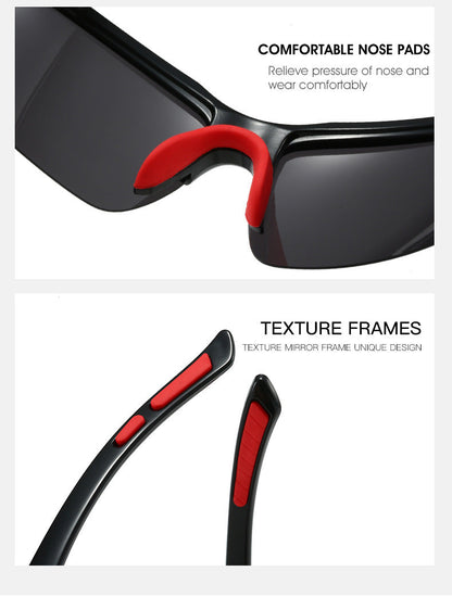 Lunettes de soleil sport polarisées demi-monture pour hommes, protection UV400, lunettes légères pour le ski, la conduite, la course, la pêche et les activités en plein air, lot de 3 ou lot de 10