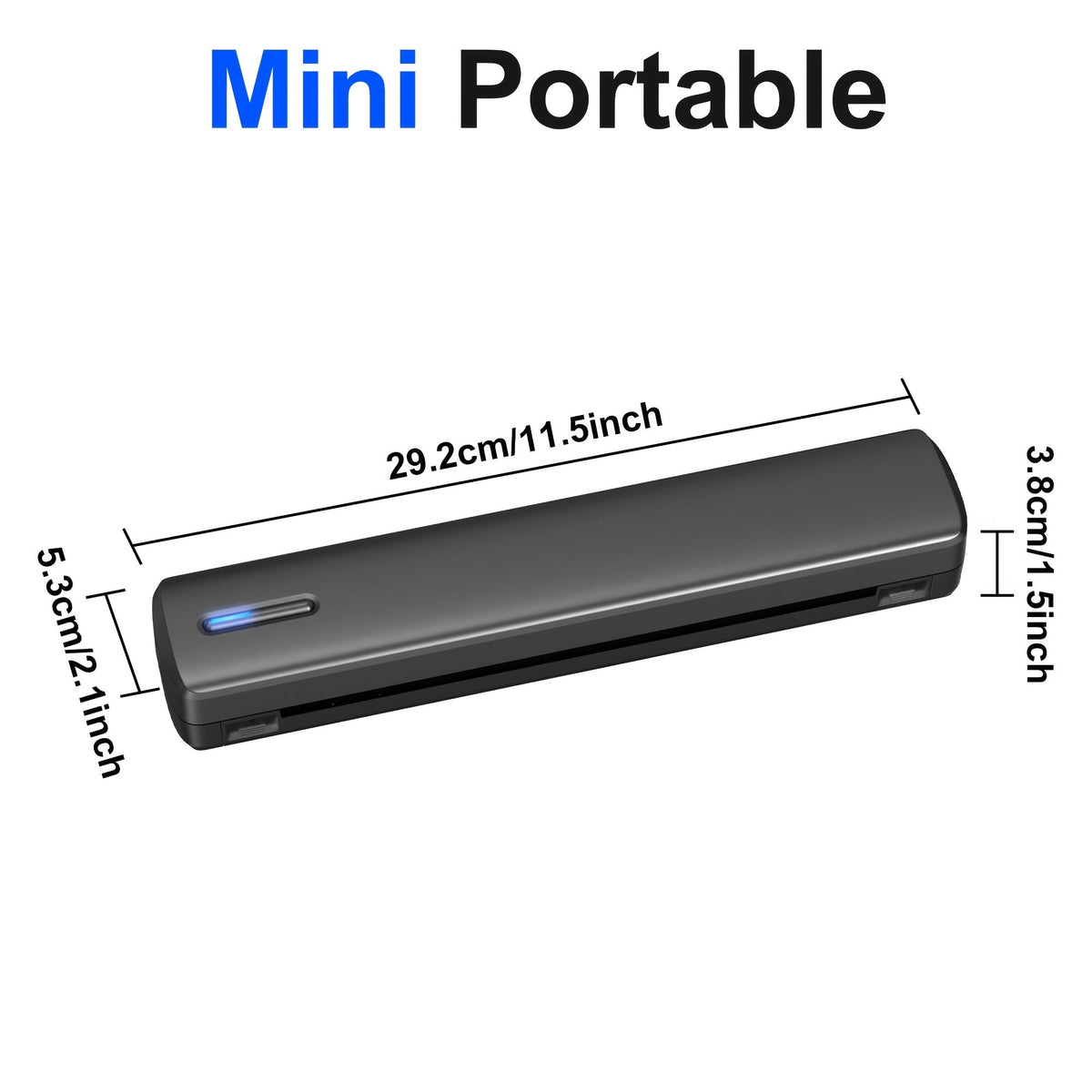 Imprimante thermique portable sans encre sans fil – D810B A4 & US Letter 8,5x11, 200 feuilles par charge, compatible iPhone, Android & ordinateur portable, pour bureau à domicile, école & voyage, inclut 20 feuilles