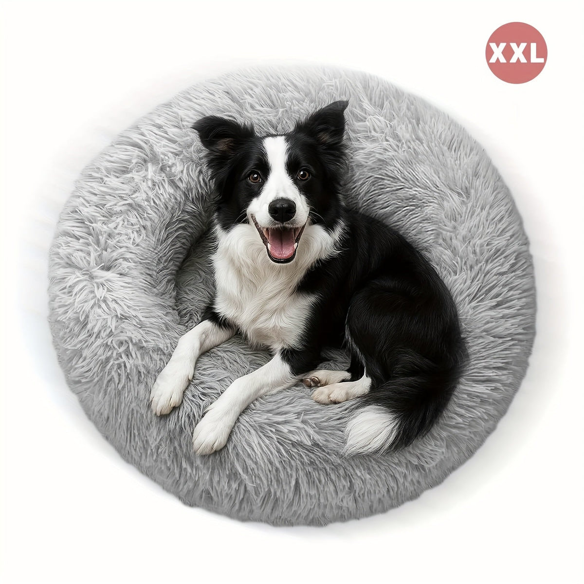 Panier rond pour chien et chat, coussin apaisant en fausse fourrure douce - tapis de caisse chaud et moelleux pour chiens et chats de petite, moyenne et grande taille, plusieurs tailles de 38 à 79 cm