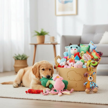Lot de 15 jouets en peluche couineurs pour chien – Jouets interactifs résistants aux morsures pour tir à la corde, modèles aléatoires, pour petits, moyens, grands chiens et chiots