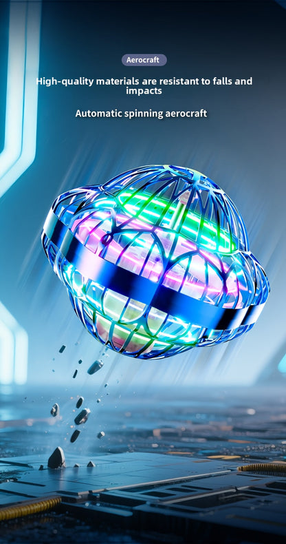 Jouet volant intelligent en forme de soucoupe volante, drone hexagonal rotatif à vol autonome, contrôlé par la main, robot volant d'intérieur, cadeau d'anniversaire ou de Noël pour enfants et adultes, bleu, violet, rouge