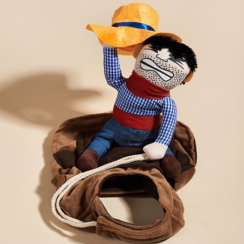 Costume de cowboy cavalier pour chien pour Halloween – Déguisement amusant et original pour golden retriever, caniche et chiens de taille moyenne à grande, tenue de fête d'Halloween pour chien