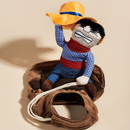 Costume de cowboy cavalier pour chien pour Halloween – Déguisement amusant et original pour golden retriever, caniche et chiens de taille moyenne à grande, tenue de fête d'Halloween pour chien