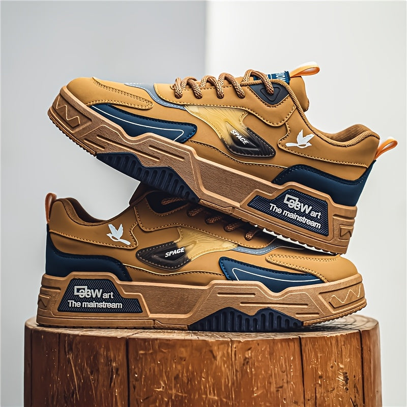 Baskets de skateboard à semelle épaisse pour homme, chaussures en toile tendance, basses, pour le sport, les loisirs et les voyages, kaki noir, pointures US 6,5-11,5