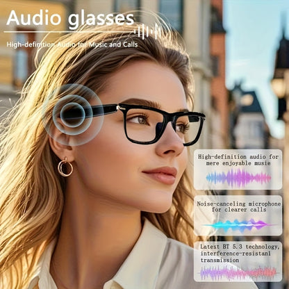 Lunettes intelligentes avec traduction instantanée en 160 langues, assistant GPT, audio Bluetooth 5.2, appels mains libres, lecture de musique, verres photochromiques et anti-lumière bleue – Technologie portable unisexe