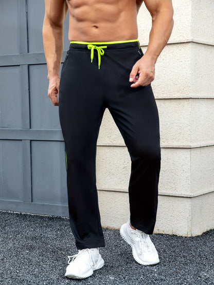 Lot de 3 pantalons de survêtement légers pour homme avec poches – Joggers athlétiques à ourlet ouvert pour l'entraînement, le jogging, la salle de sport et la course, tailles S à XXXL, 3 assortiments de couleurs