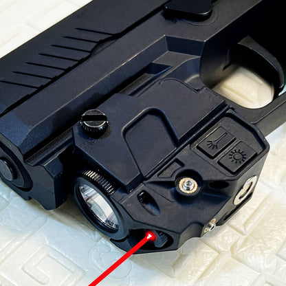 Combo lampe torche LED et viseur laser vert tactique pour rail Picatinny, ambidextre, rechargeable par USB, compatible pistolets à air comprimé, armes de poing, fusils de chasse et carabines, compact et léger 55 g