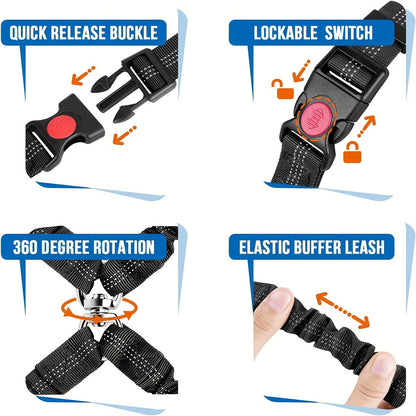 Laisse double pour chien, pivotante à 360° anti-nœuds – Double laisse pour promener deux chiens sans emmêlement, confortable pour petites, moyennes et grandes races, 7 couleurs