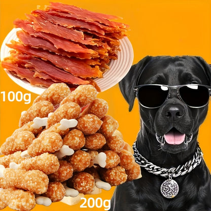 Lot de friandises pour le dressage de chien – Émincés de canard et bâtonnets à mâcher en forme d'os, assortiment multi-saveurs, collations de récompense quotidiennes pour chiens de petite, moyenne et grande taille