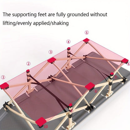 Lit de camp robuste de 190 cm – Lit pliant extra large avec matelas rabattable en option et sac de transport, capacité de 204/227/272 kg, lit d'appoint pliable et portable pour le camping en plein air pour adultes