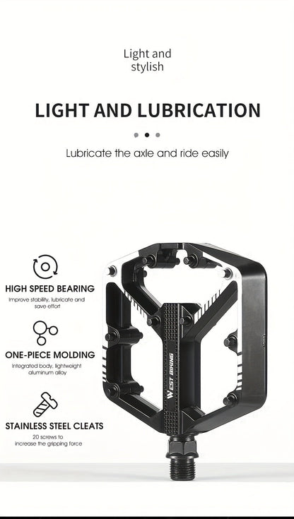 Pédales de vélo en alliage d'aluminium à 3 roulements, antidérapantes et légères, avec douille hexagonale pour VTT et vélos de route – Installation facile, accessoires de cyclisme durables multicolores, 1 paire