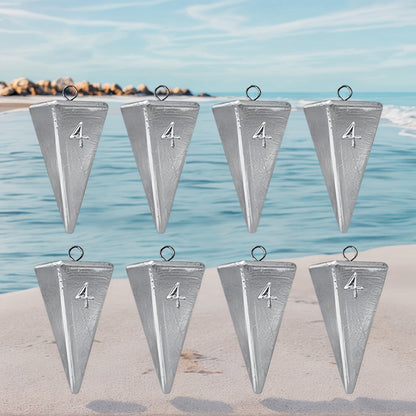 Plombs pyramides pour la pêche – Poids pour la pêche en surfcasting en eau douce et salée, excellente tenue dans le courant, tailles de 1 oz à 10 oz, lot de pêche polyvalent pour pompano, bar, tambour et plus