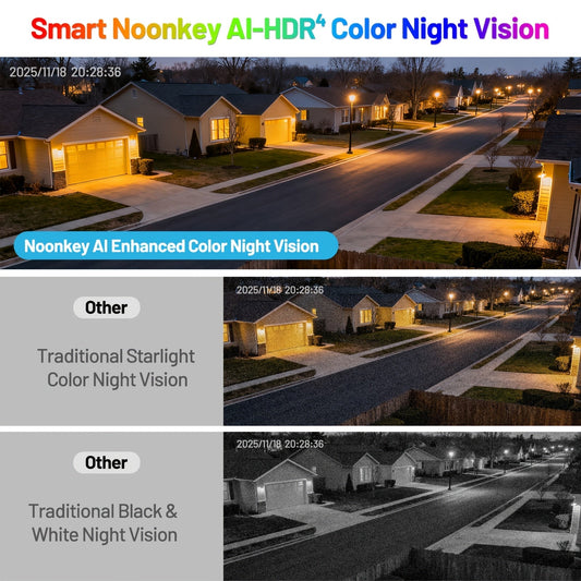 2K Wireless Window Security Camera AI Color Night Vision 5GHz 2.4GHz WiFi Person Pet Vehicle Motion Detection 24/7 Recording Easy Install Alexa Compatible