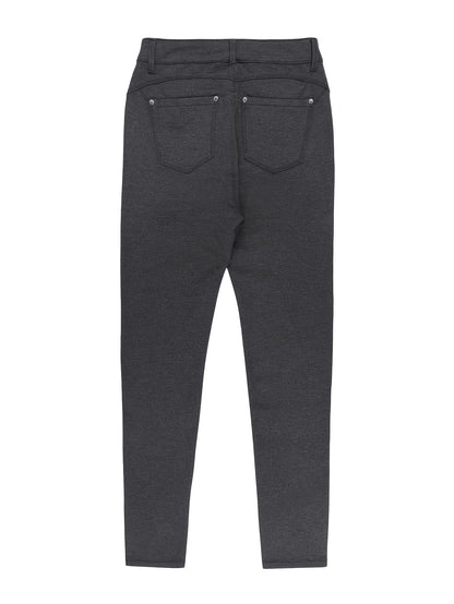 Jean skinny stretch taille haute pour femme, détail bouton en métal, style urbain, pantalon en jean coupe ajustée, 10 couleurs, S-XXL