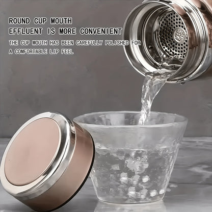 Bouteille d'eau isotherme grande capacité 1 L, gourde sous vide à double paroi en acier inoxydable 316 avec couvercle étanche pour le camping, les voyages, la salle de sport et l'hydratation au quotidien