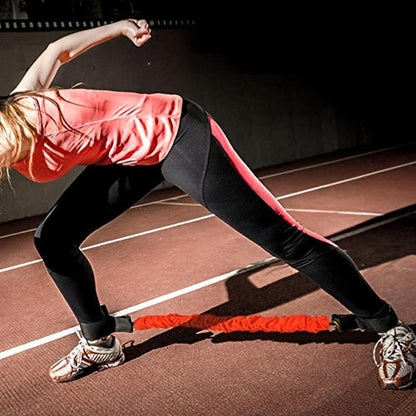 Ensemble de bandes de résistance pour boxe 12 pièces 150lb | Sangles d'entraînement MMA robustes | Entraîneur de force pour jambes et bras pour boxe, taekwondo et kickboxing à domicile | Entraînement complet du corps | Noir & Rouge
