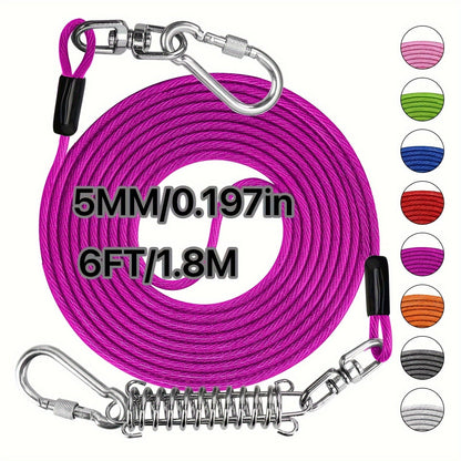 Laisse pour chien ultra-résistante de 1,8, 3, 4,5, 9, 15, 23 ou 30 mètres, câble d'attache d'entraînement pour grands chiens jusqu'à 225 kg, corde de course durable et résistante aux morsures pour le jardin