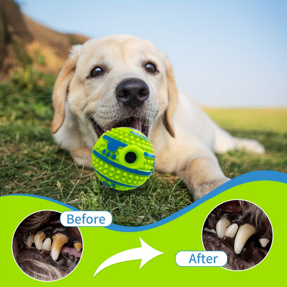 Balle interactive d'entraînement intellectuel pour chien avec voix - Puzzle pour animaux pour stimulation mentale, jouet intelligent à distribution lente pour chiens de petite, moyenne et grande taille, balle d'enrichissement anti-ennui