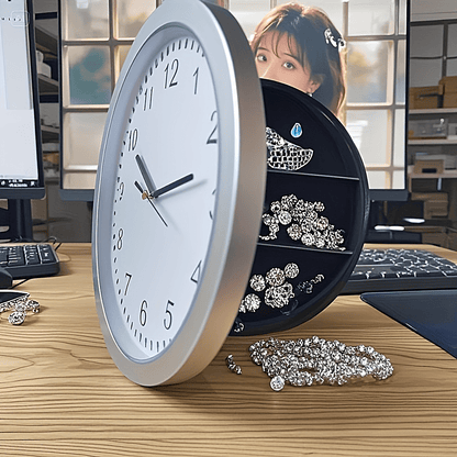 Horloge murale avec coffre-fort dissimulé pour espèces, pièces de monnaie et objets de valeur, sécurité pour maison et bureau, coffre-fort secret robuste et durable