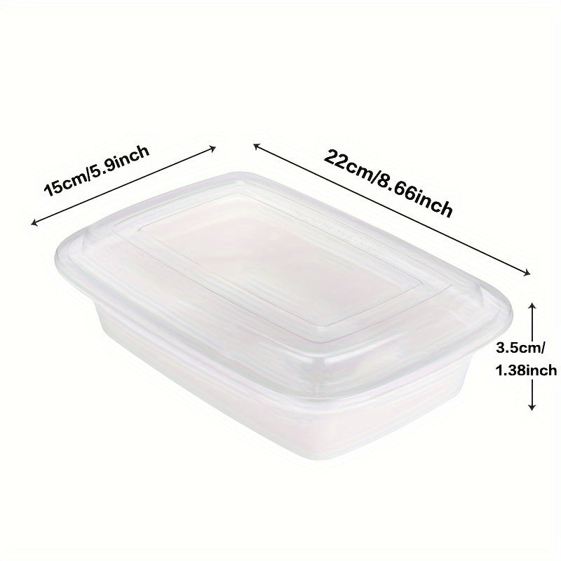 Récipients de préparation de repas 828 ml (28 oz), lot de 50 ou 150 avec couvercles – Boîtes à lunch Bento jetables en plastique à 1 compartiment, sans BPA, étanches, empilables, compatibles micro-ondes, lave-vaisselle et congélateur