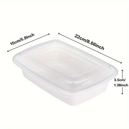 Récipients de préparation de repas 828 ml (28 oz), lot de 50 ou 150 avec couvercles – Boîtes à lunch Bento jetables en plastique à 1 compartiment, sans BPA, étanches, empilables, compatibles micro-ondes, lave-vaisselle et congélateur