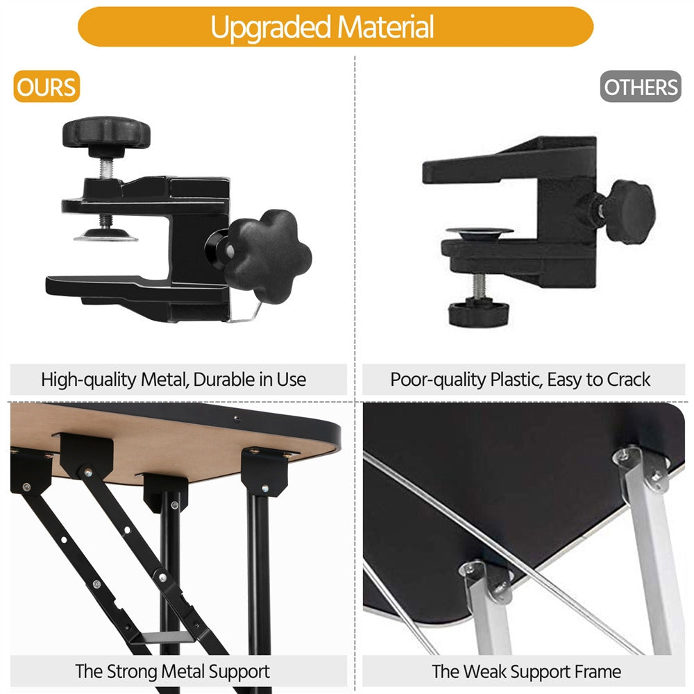 Table de toilettage pliable pour chiens et chats , bras réglable en hauteur avec surface antidérapante et imperméable et pieds pliants, station de beauté pour animaux portable pour la maison et les professionnels