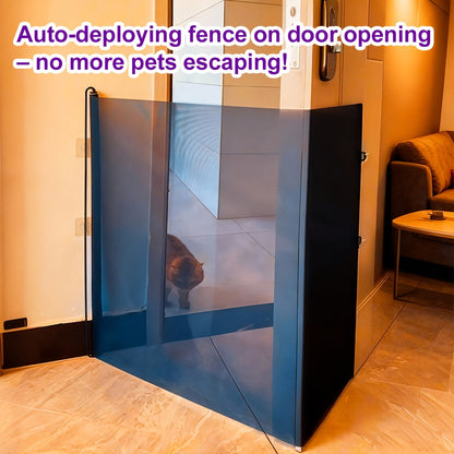 Barrière de sécurité extensible pour animaux - Installation facile sans perçage pour chiens et chats, design modulable adapté aux escaliers, portes et pièces, barrière intérieure pour la maison, noir