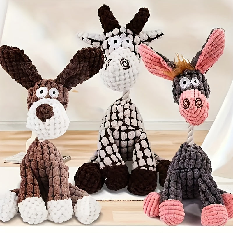 Lot de 6 jouets en peluche grinçants pour chien – Ensemble de jouets à mâcher et de dentition en forme d'animaux mignons, jouets interactifs en peluche pour petits et moyens chiens, soulagement de l'anxiété et nettoyage des dents, sûrs et durables