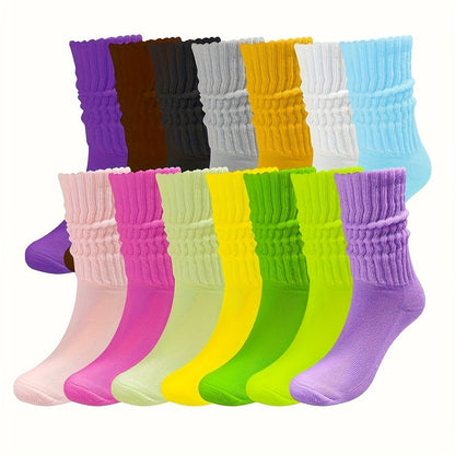 Lot de 36 paires de chaussettes hautes pour femme, respirantes, à séchage rapide et évacuation de l'humidité, en polyester avec semelle rembourrée douce, couleurs pastel et vives pour le bureau ou les fêtes – Coffret cadeau mignon pour toutes les saisons