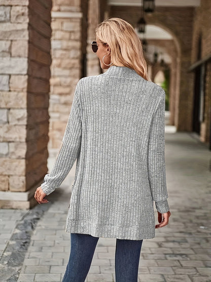 Women's Loose Casual Long Sleeve Blouse Solid Color Pocket Splicing Relaxed Fit Top 10 Colors S-XXL Spring Fall Everyday Wear