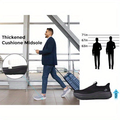Baskets sans lacets pour hommes – Bout large, semelle zéro drop, chaussures de marche en maille coussinée pour un usage décontracté et quotidien – Semelle en caoutchouc, modèle à enfiler (US 8–13,5)